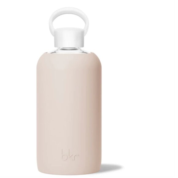 bkr SMOOTH DOE BIG 1L Glass Water Bottle with Silicone Sleeve - Picture 1 of 7